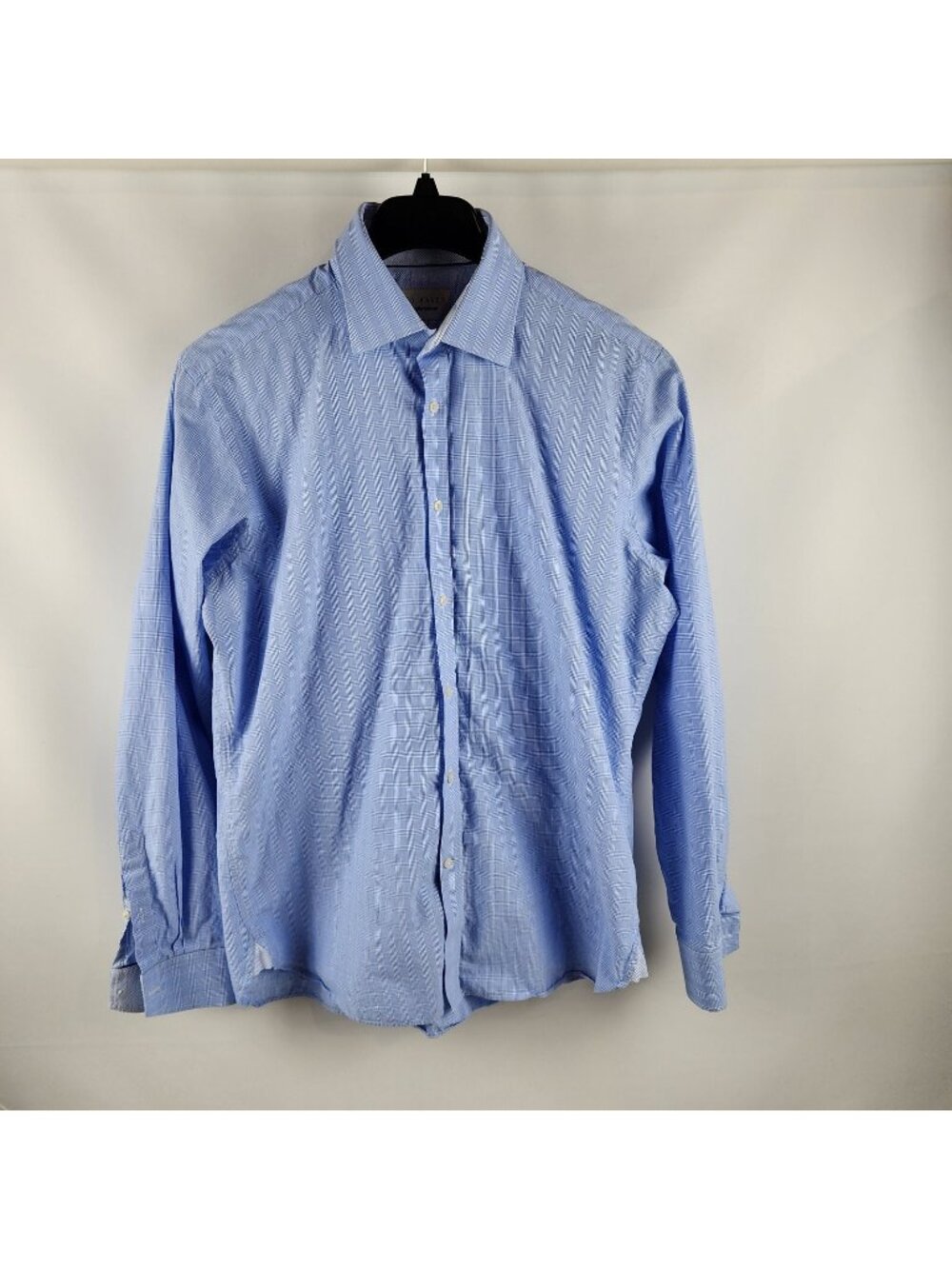 Ted Baker Shirt Mens 16.5- 36/37 Endurance Long Sleeve Cotton Blue Button Up